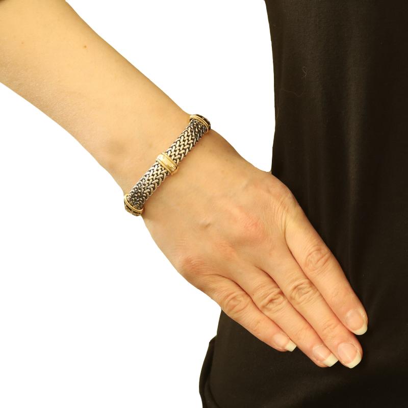 Sterling Diamant gewebtes Mesh Kette Station-Armband 7