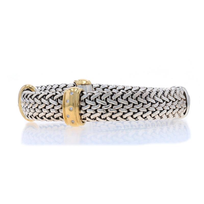 Sterling Diamant gewebtes Mesh Kette Station-Armband 7