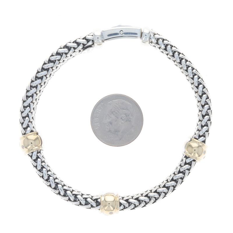 Sterling Diamant gewebtes Mesh Kette Station-Armband 7
