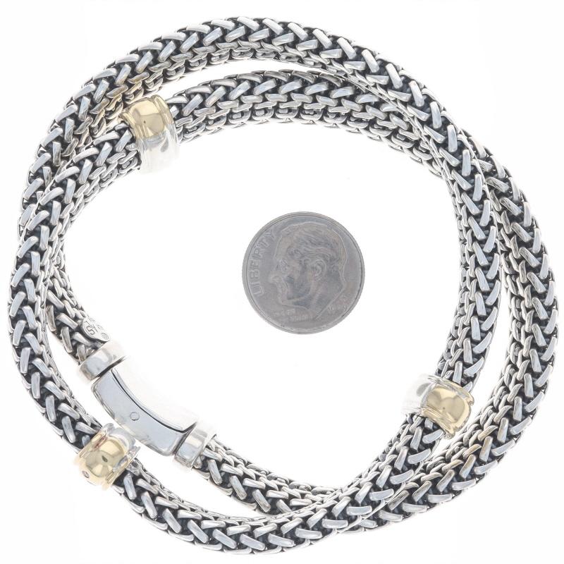 Sterling Diamond Woven Mesh Chain Station Necklace 16 1/4