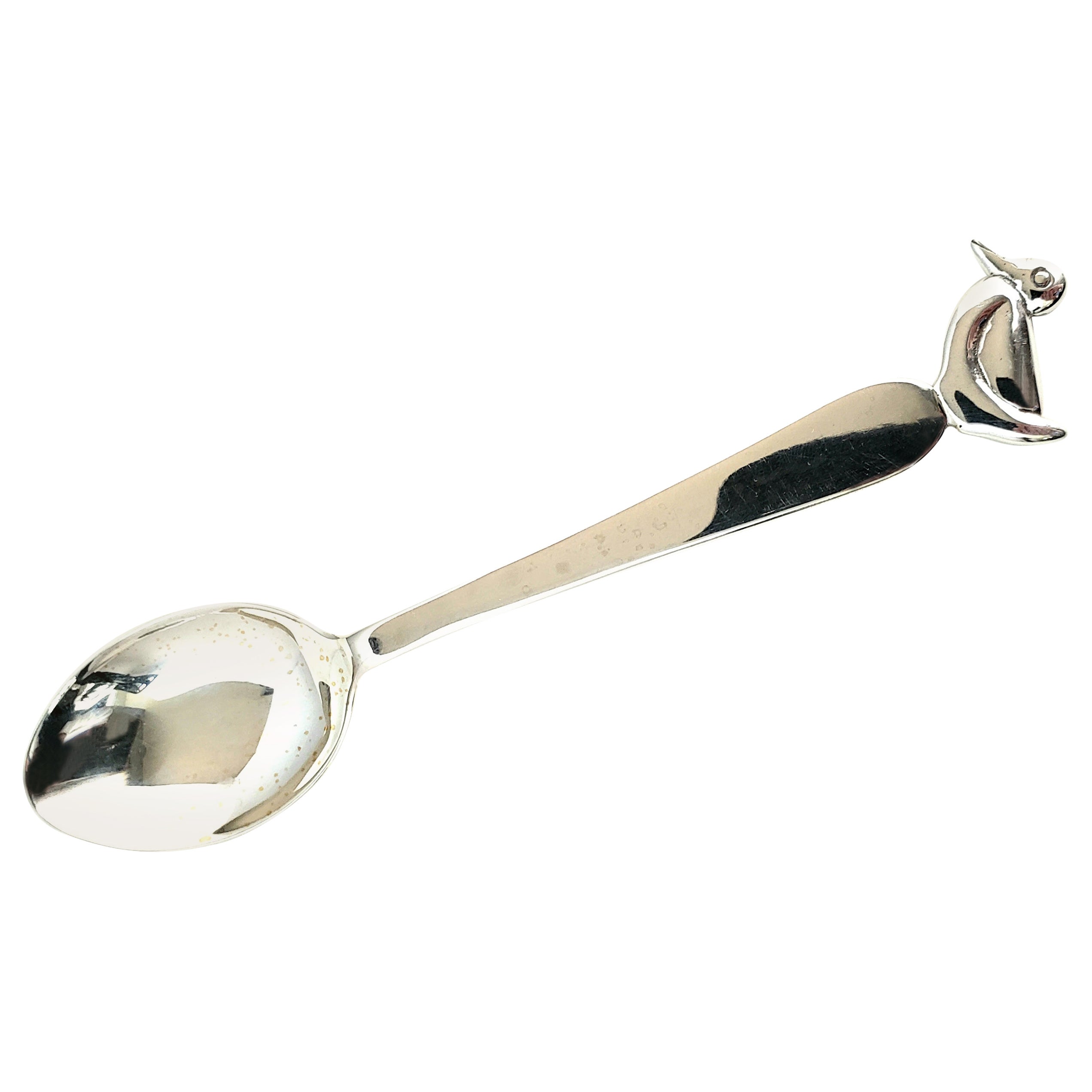 Cuillère pour bébé canard en argent sterling en vente