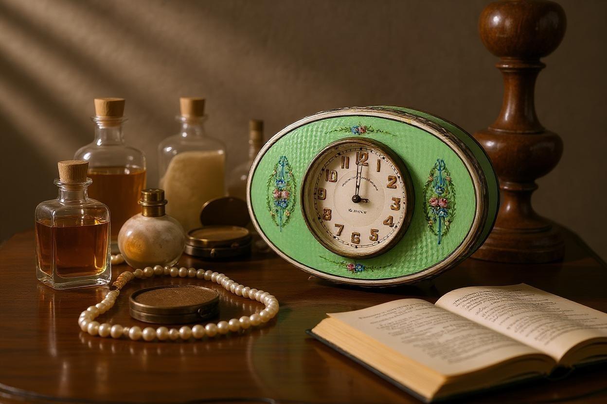 Orologio da tavolo in sterling e smalto di Bailey, Banks & Biddle (c. 1930) in vendita 4