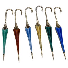 umbrella servers Sterling
Enamel Umbrella Hors d
Oeuvres Servers