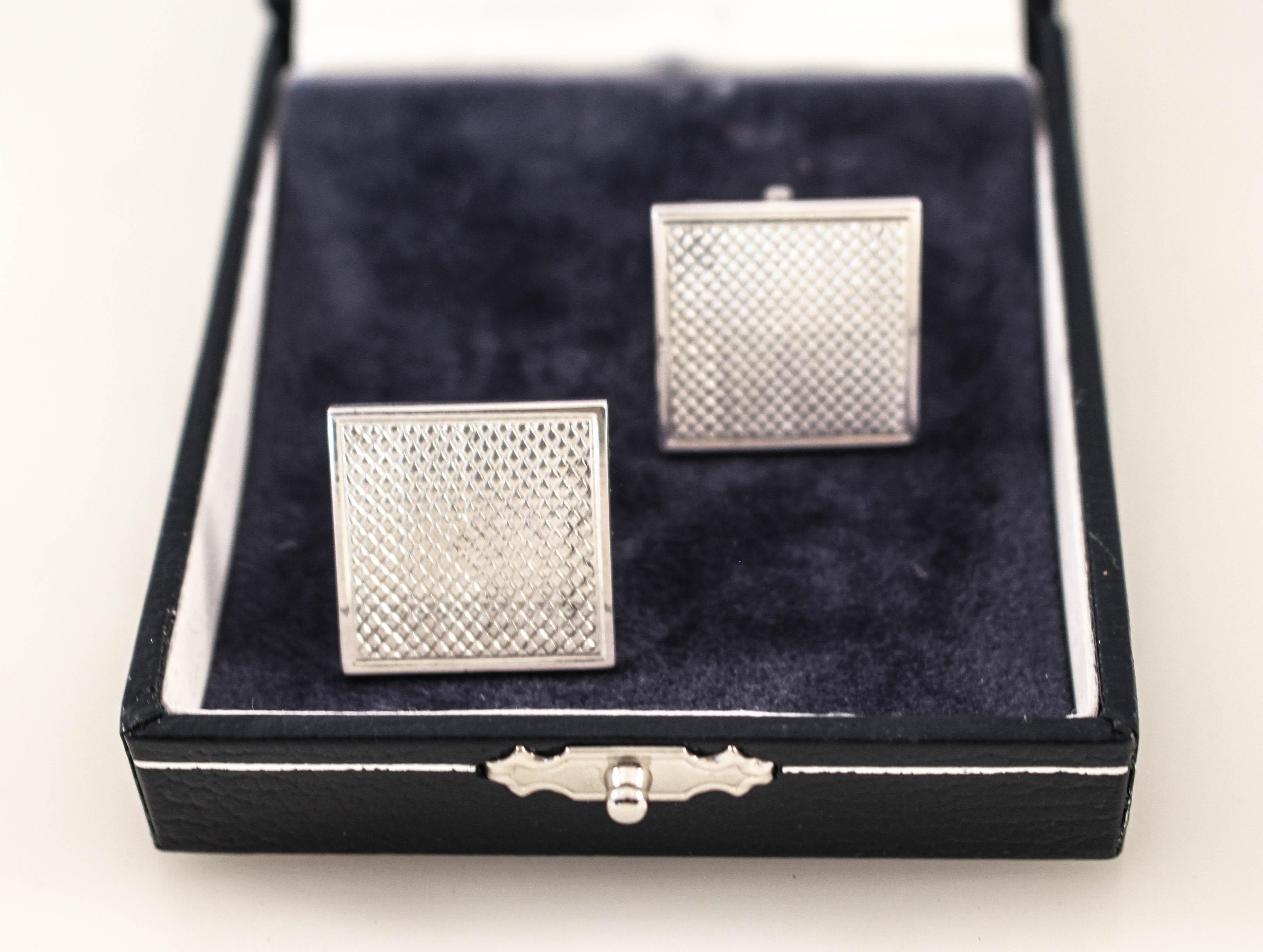 Sterling Engine Turned Cufflinks In New Condition For Sale In Brooklyn, NY