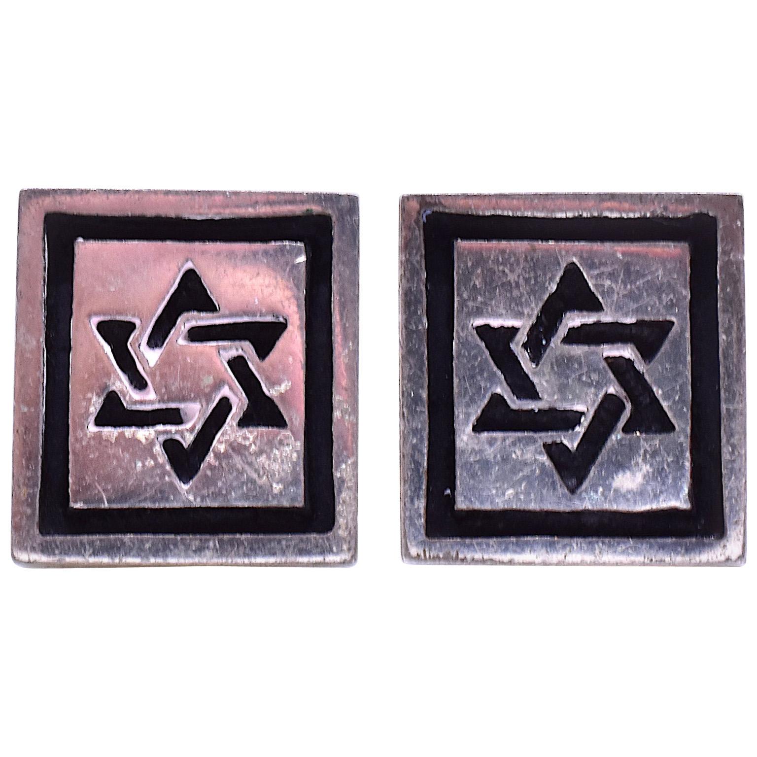 Sterling Fenwick & Sailors Star of David Cufflinks, circa 1940