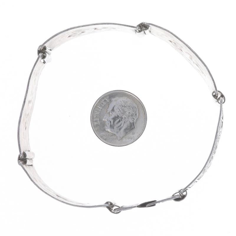 Sterling Figural Curved Panel Bracelet 6 3/4
