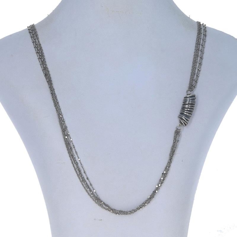 Sterling Five-Strand Chain Station Necklace 35 3/4