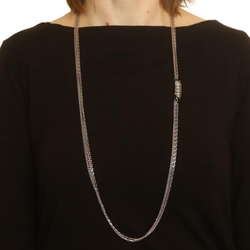 Women's Sterling Five-Strand Chain Station Necklace 35 3/4