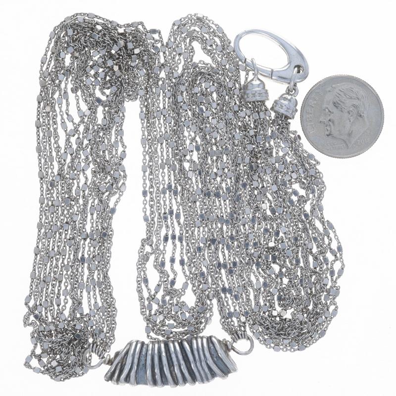 Sterling Five-Strand Chain Station Necklace 35 3/4
