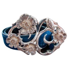 Sterling, Four Wild Roses Montana Contemporary Belt Buckle by Ellie Thompson