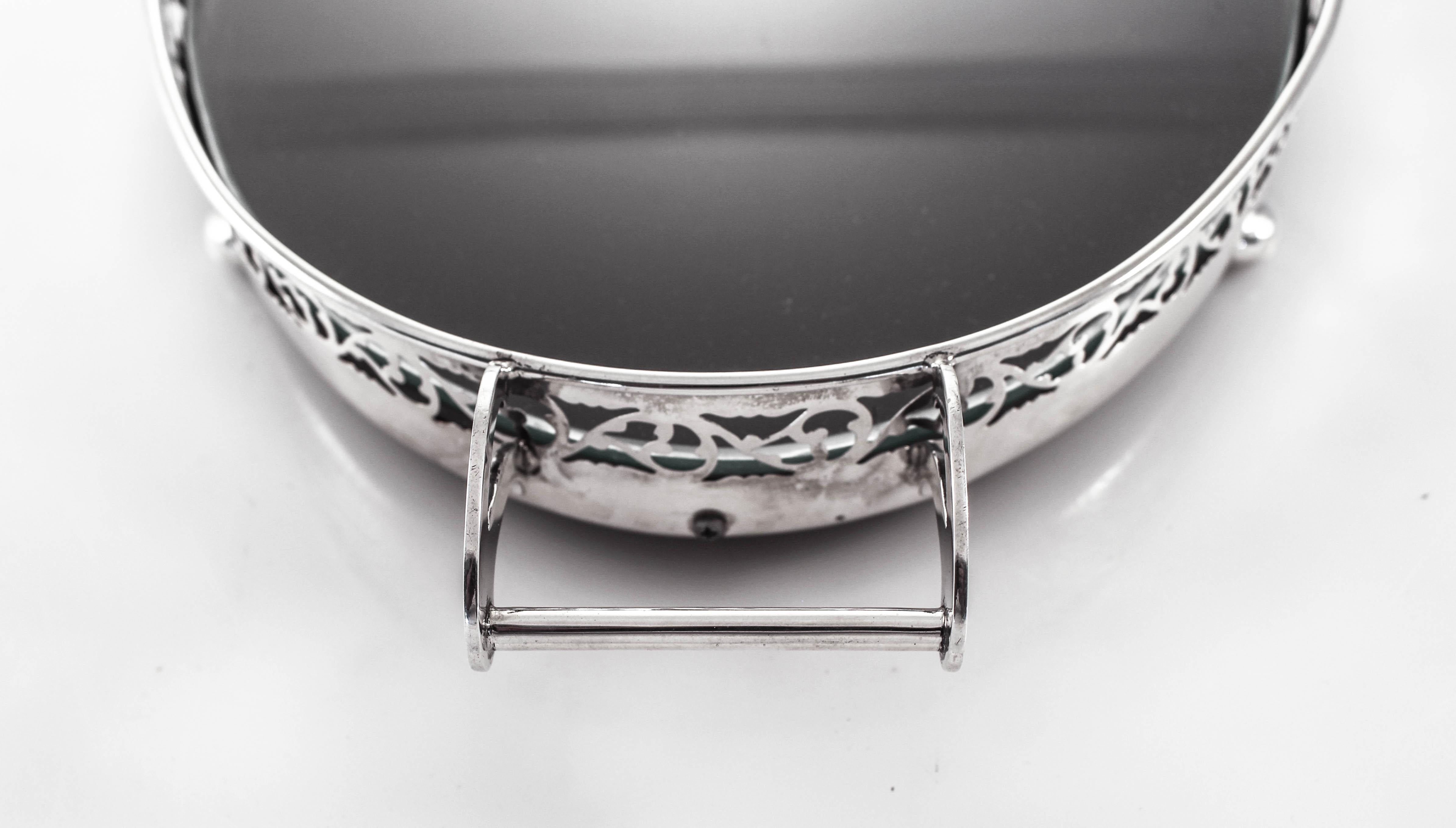 Canadian Sterling Gallery Tray For Sale
