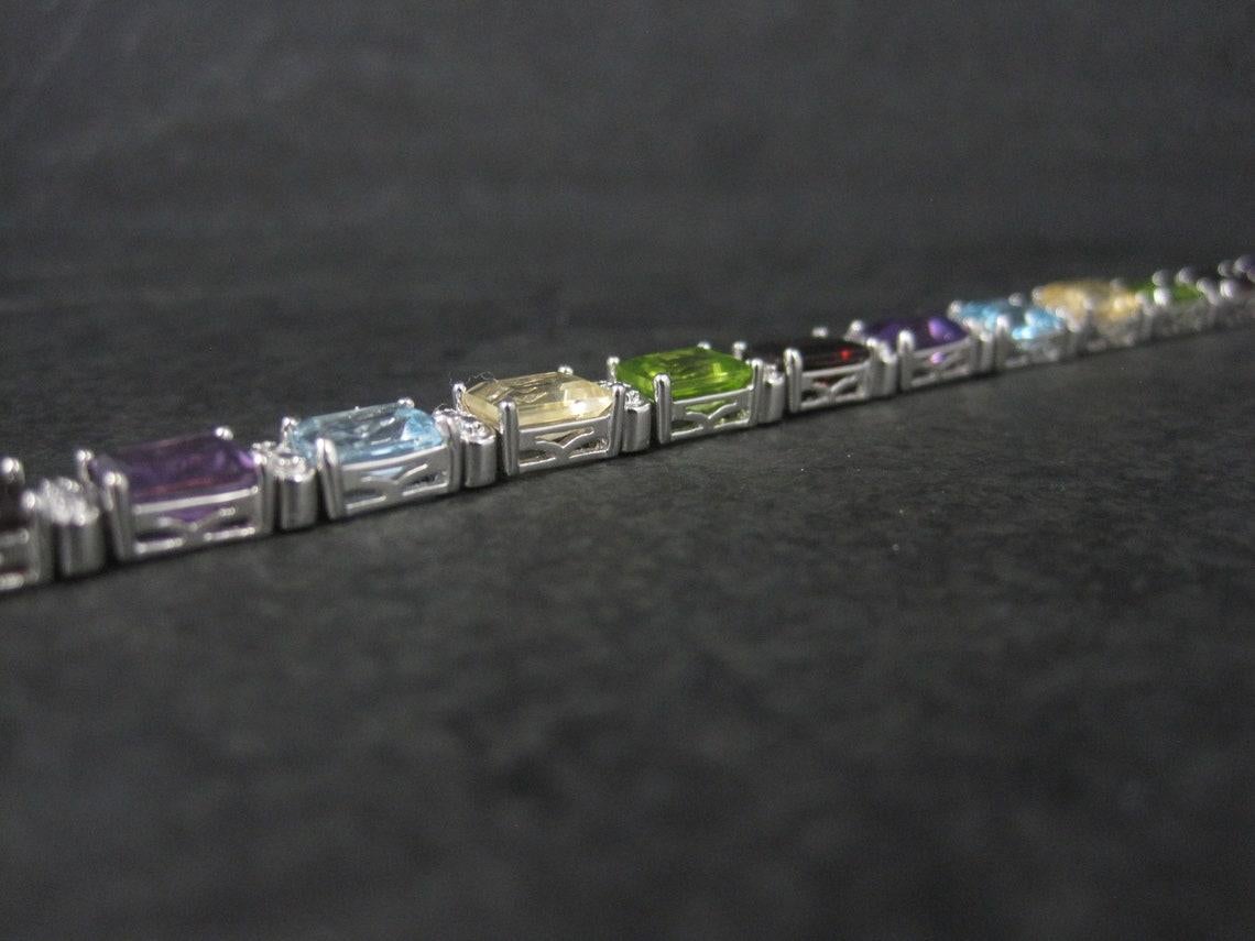 Emerald Cut Sterling Gemstone Bracelet 7.5 Inches Ross Simons