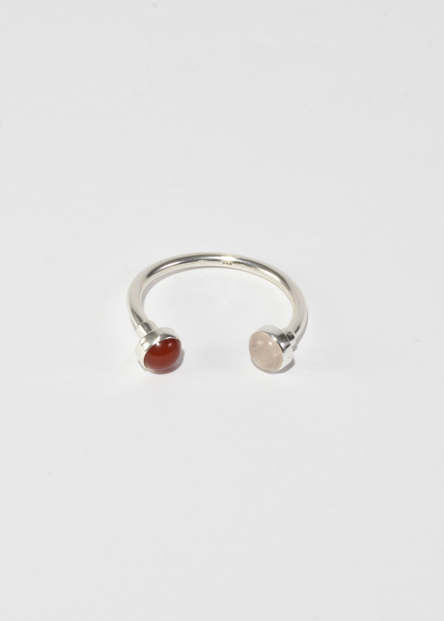 Gray Sterling Gemstone Key Ring For Sale