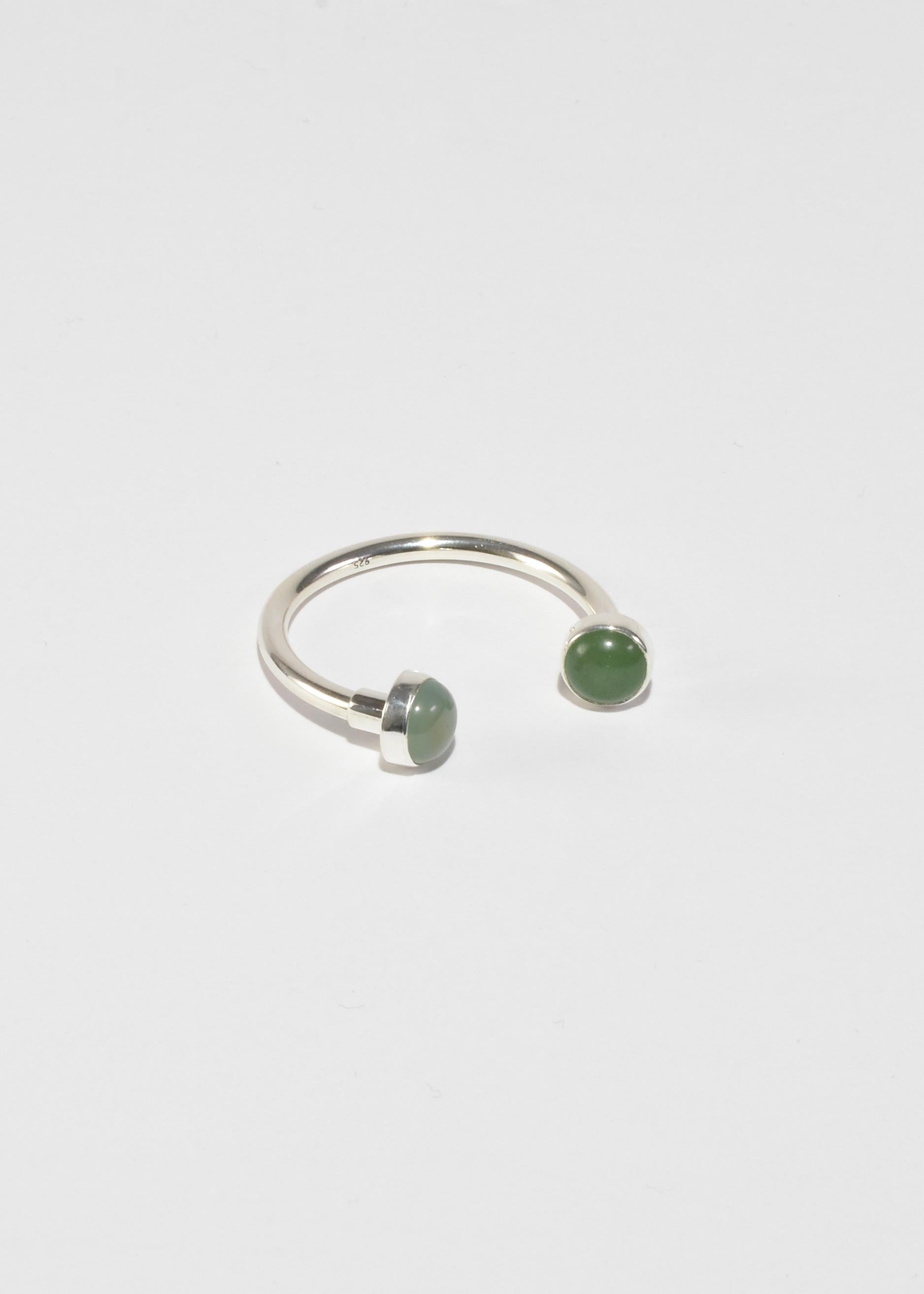 Sterling Gemstone Key Ring In New Condition For Sale In Richmond, VA