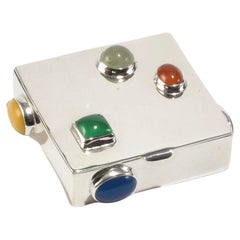 Sterling Gemstone Pillbox