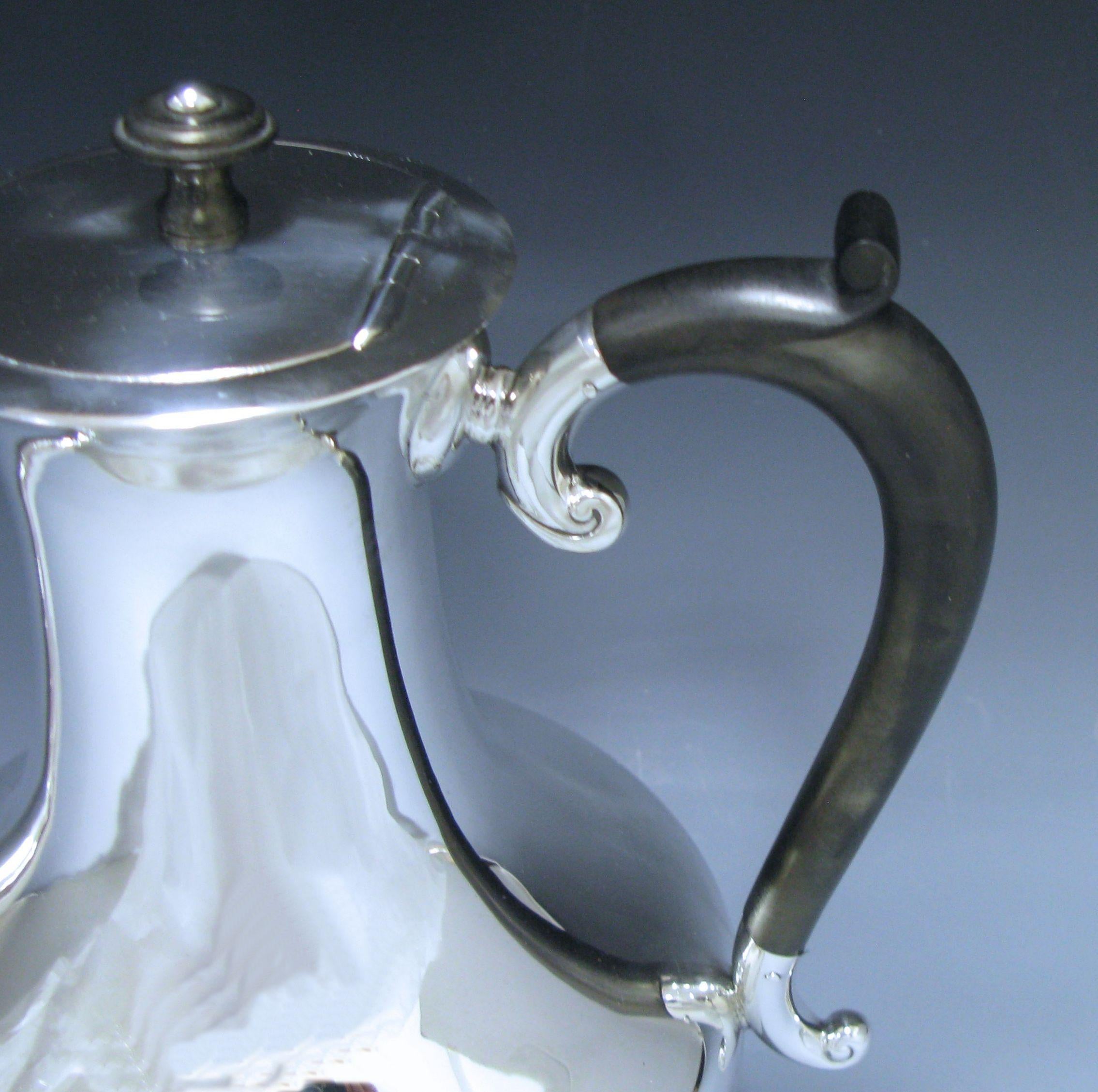 Early 20th Century Sterling George V Silver Four-Piece Tea and Coffee Service For Sale