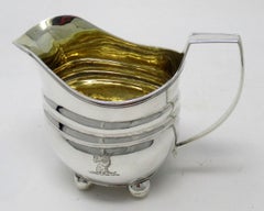 Sterling Georgian Sterling Silver Cream Jug Pitcher William Abdy, London, 1809