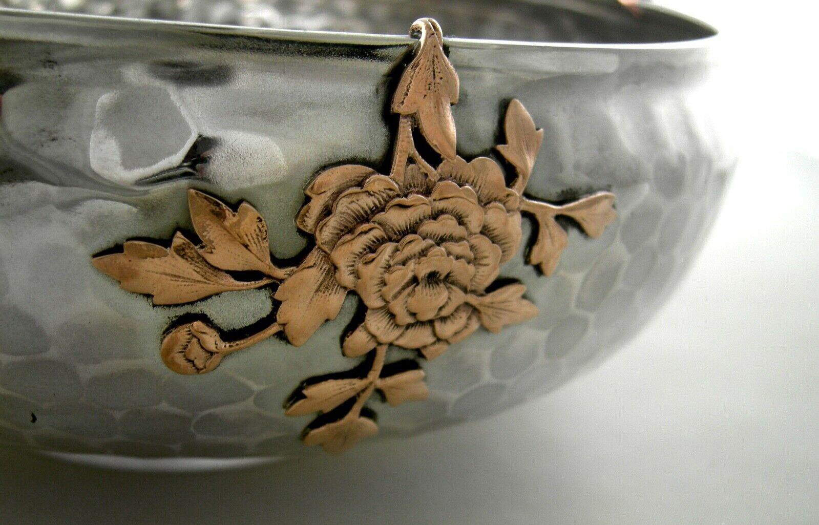 Sterling Gorham Mixed Metal Footed Bowl In Good Condition For Sale In Bridport, CT