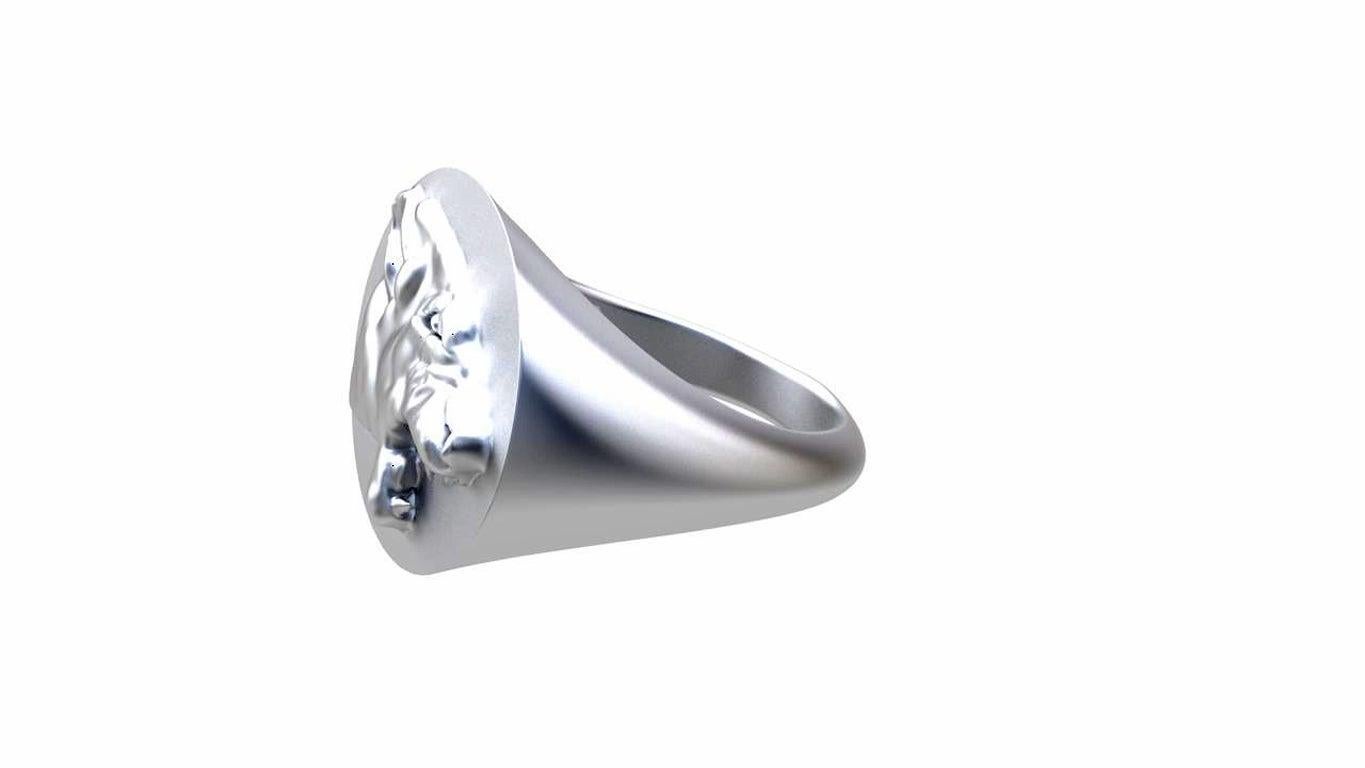 En vente :  Bague sigillaire lion en argent sterling Growler 2