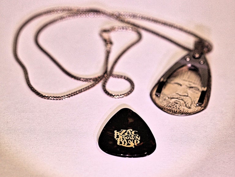 Sterling Guitar Pick Pendant by William Henry and Zac Brown For Sale at