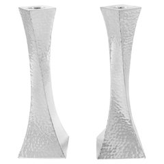 Sterling Hammered Candlesticks