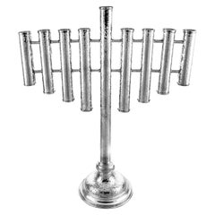 Sterling Hammered Menorah