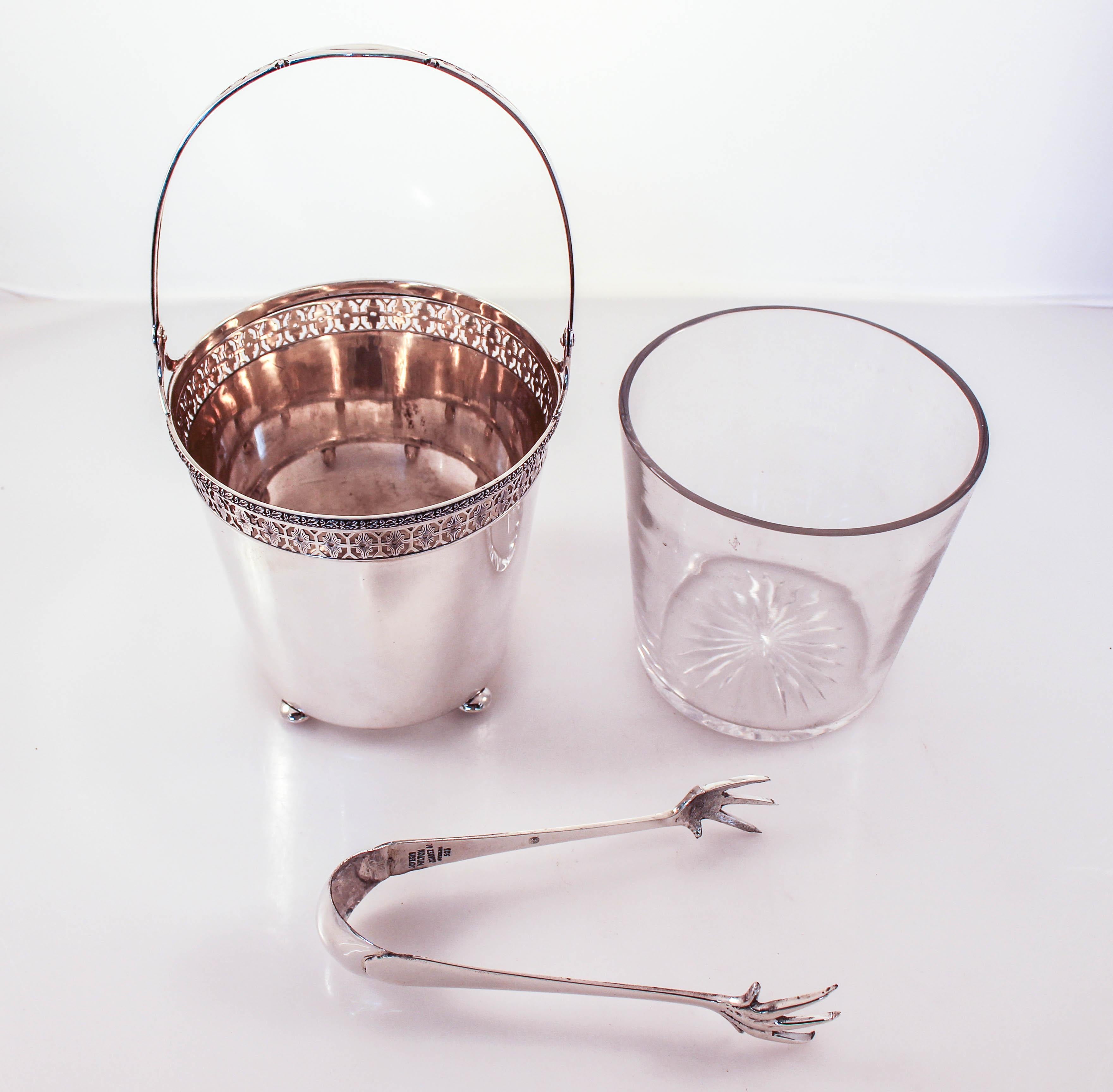 American Sterling Ice Bucket and Tongs