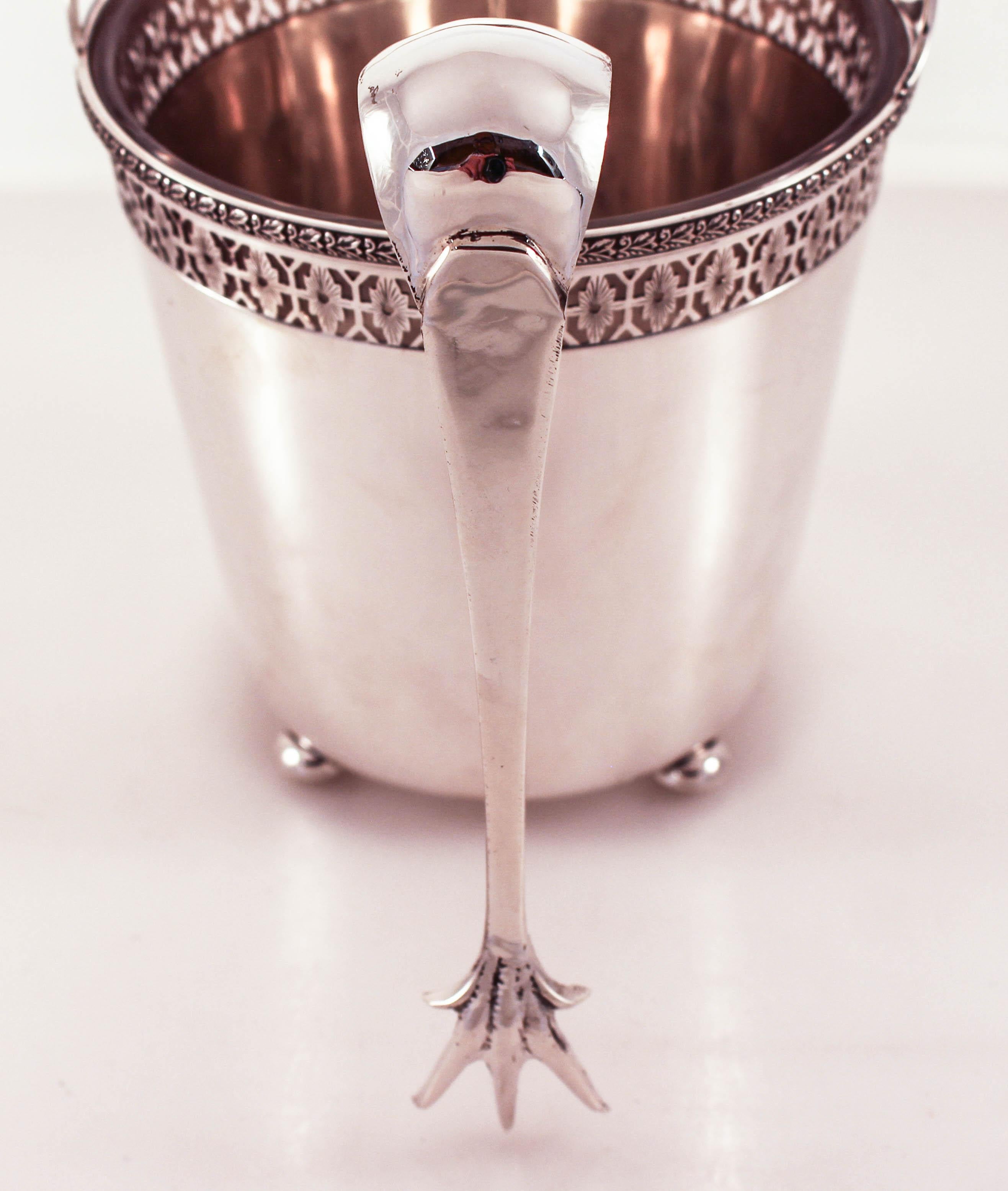 Sterling Ice Bucket and Tongs 1