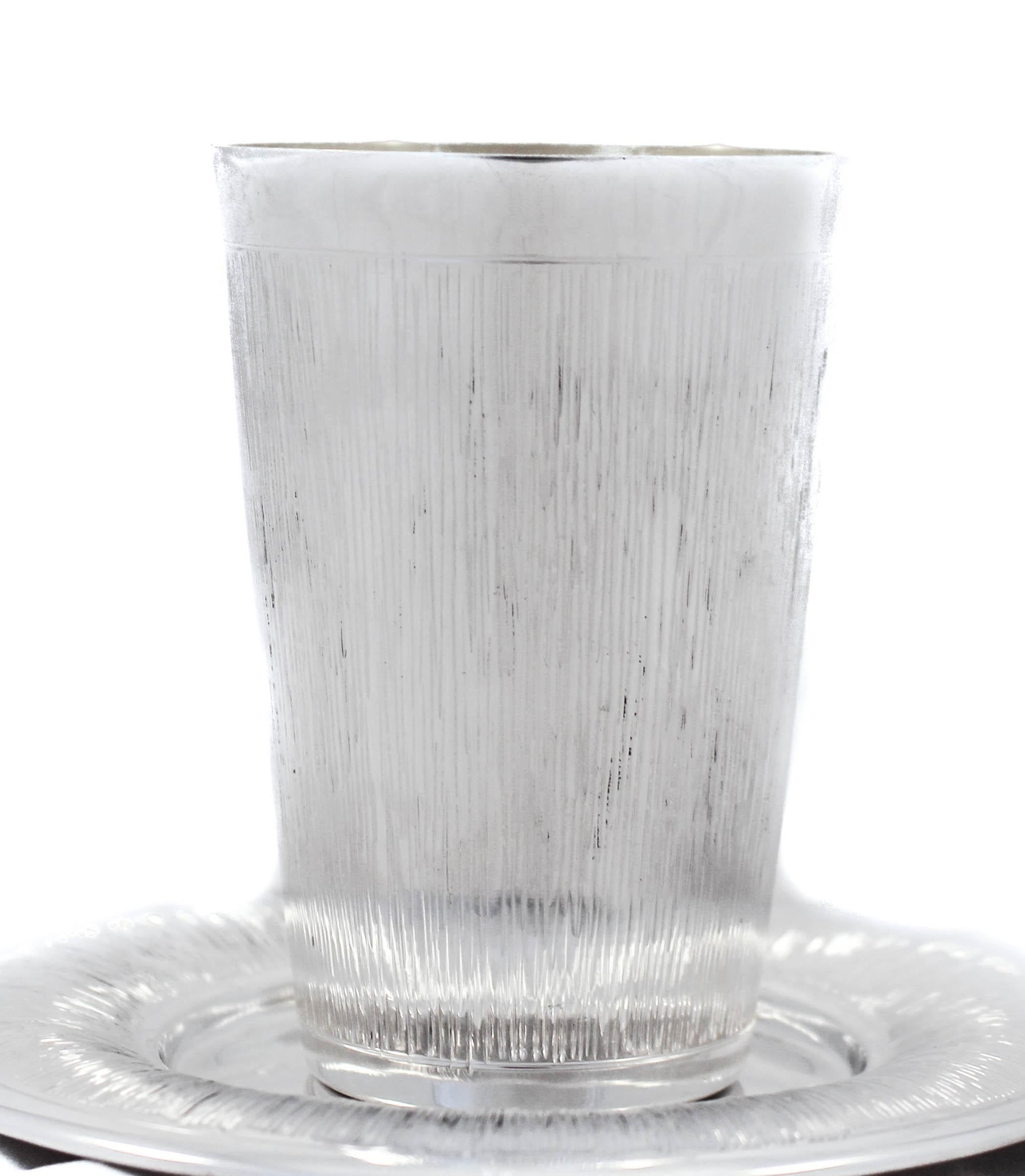 Italian Sterling Kiddush Cup and Plate