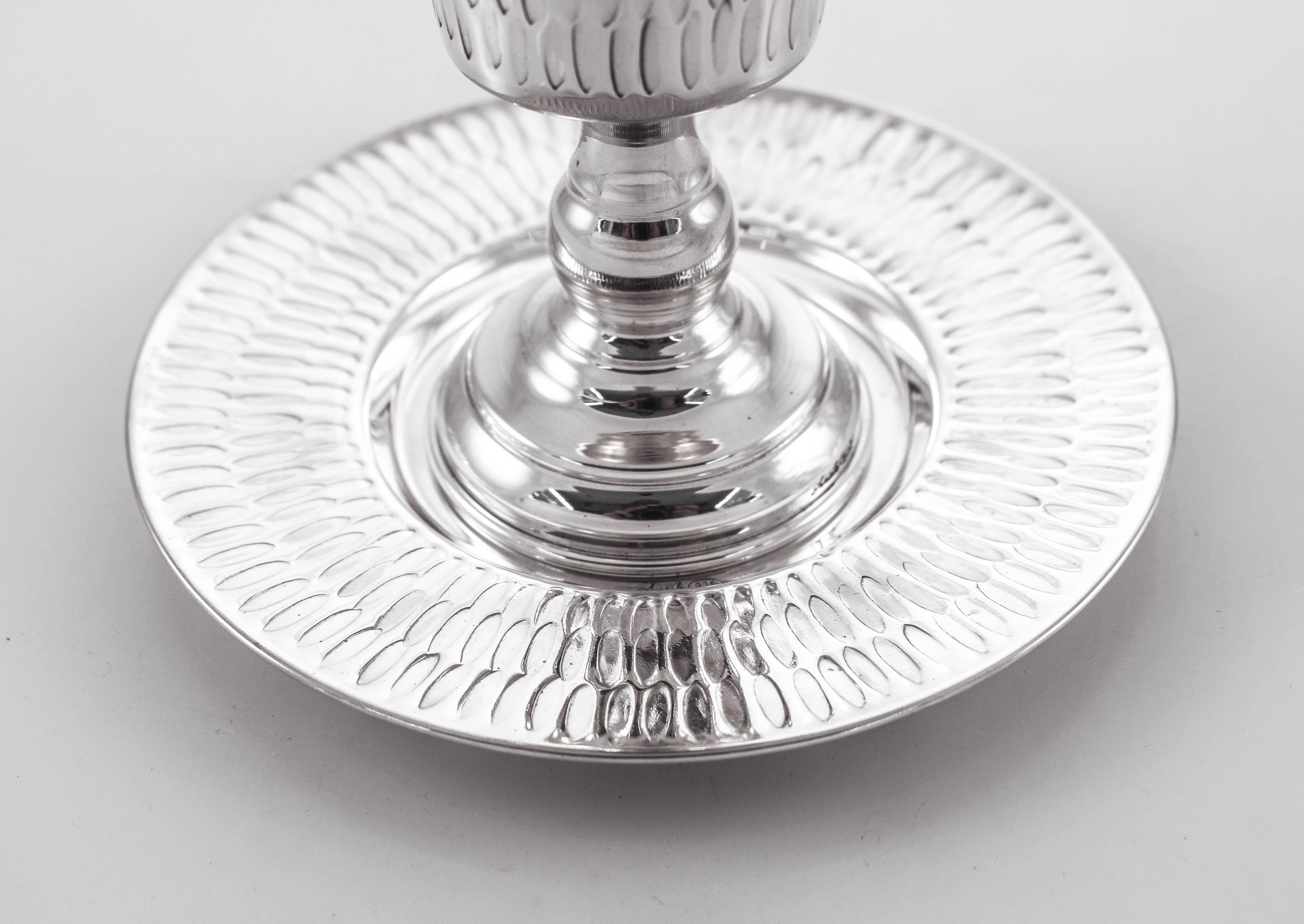 Contemporary Sterling Kiddush Cup and Plate For Sale