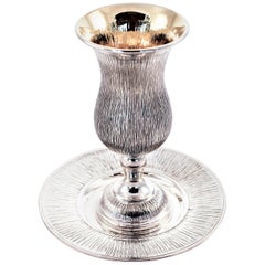 Kiddush-Tasse und Teller aus Sterlingsilber