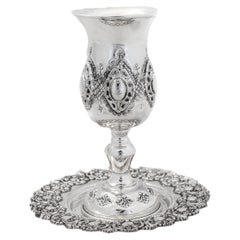Antique Sterling Kiddush Cup and Plate