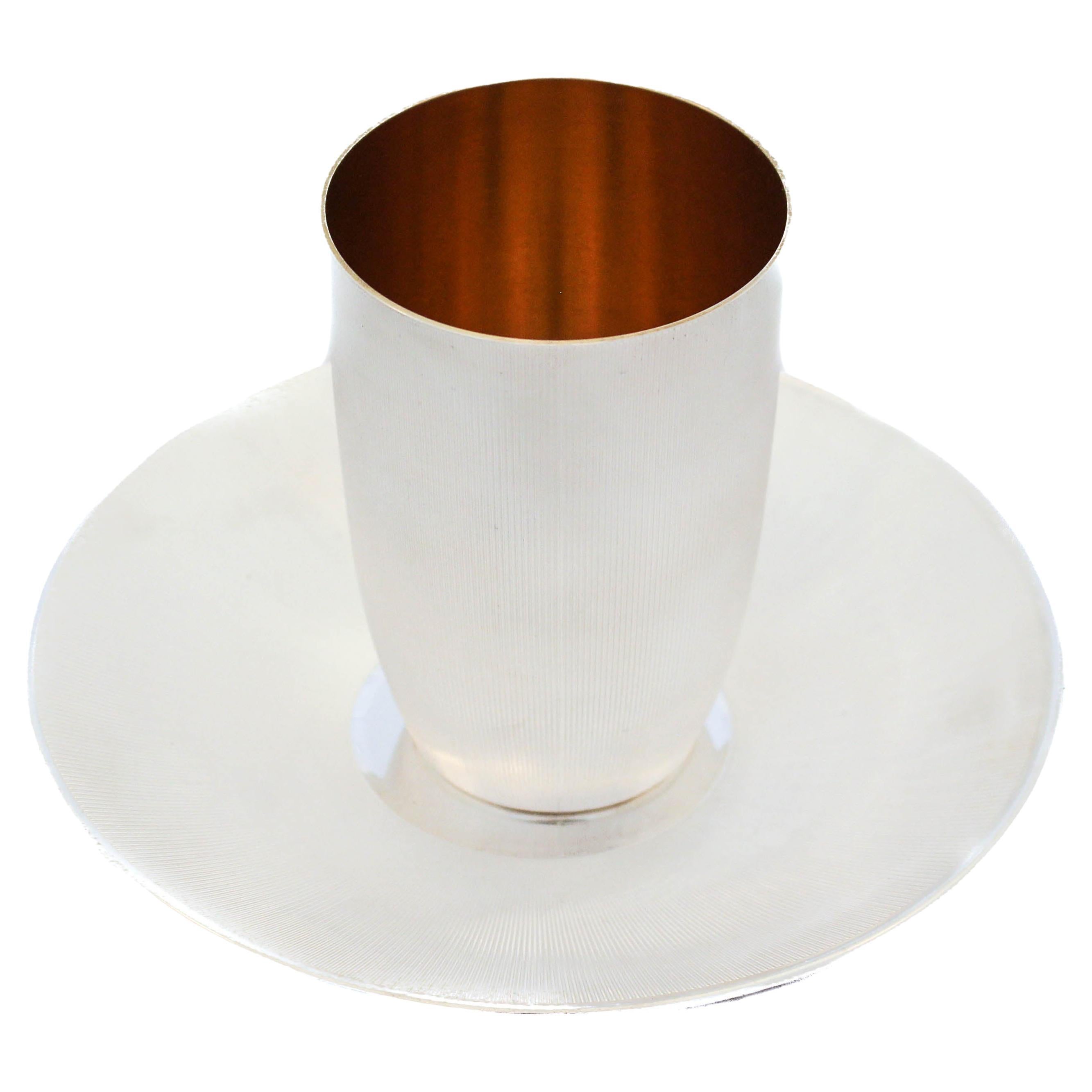 Sterling Kiddush Cup and Plate For Sale