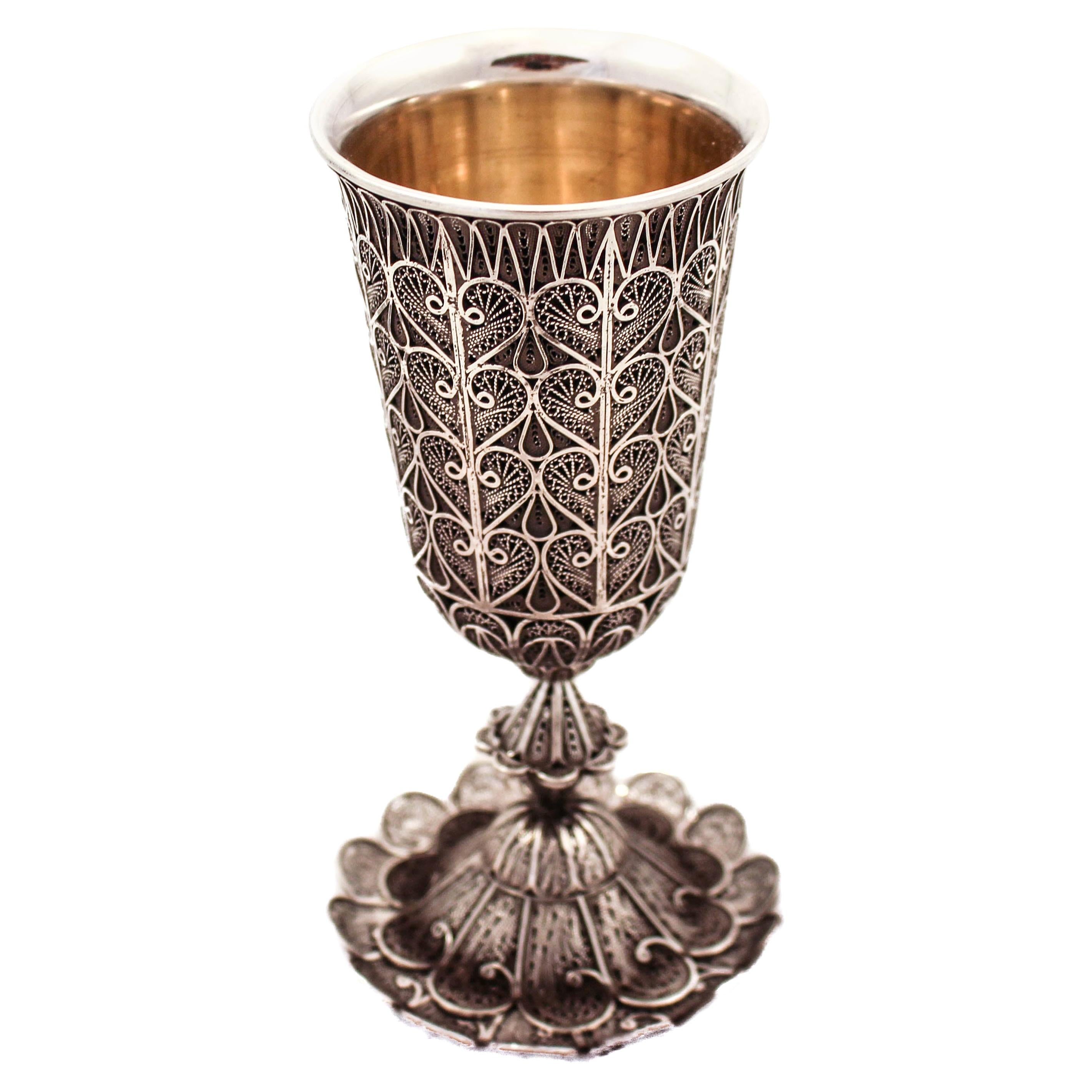 Sterling Modern 'Kiddush' Goblet For Sale at 1stDibs