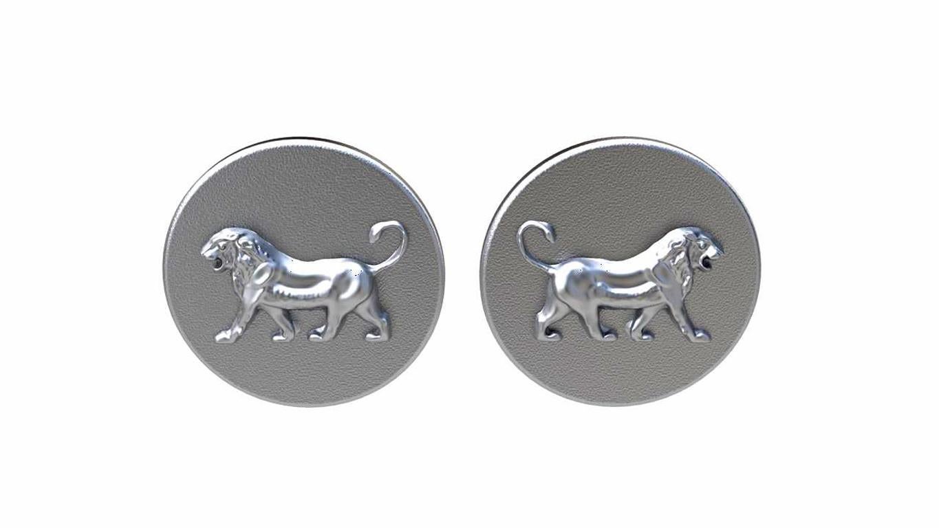 Sterling Persepolis Walking Lion Cufflinks, Matte finish. Hand sculpted from the reliefs in stone at Persepolis, Iran. Made to Order allow 3 weeks for delivery.