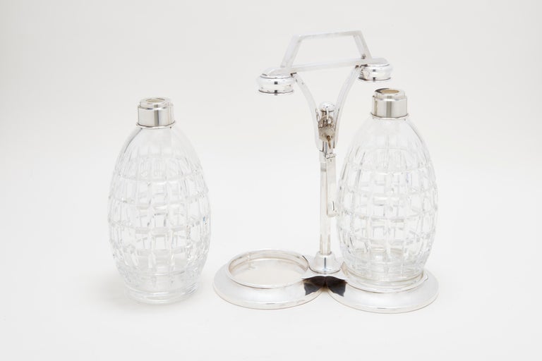 Sterling Locking Decanter Set For Sale at 1stDibs