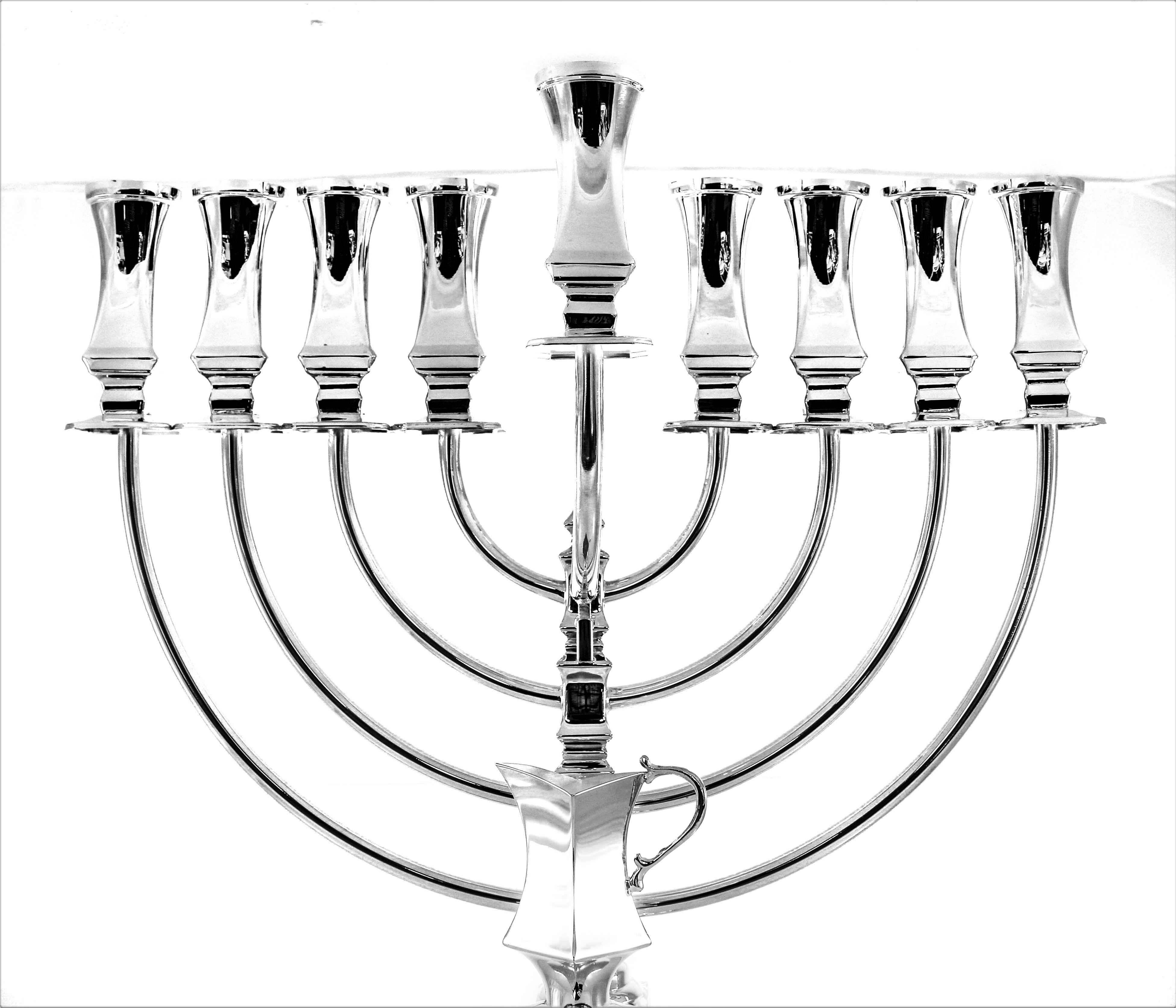A super sleek and modern menorah for an age-old tradition. This sterling silver piece has straight lines and a tailored look. What a beautiful way to celebrate the Festival of Lights than by creating a family heirloom to pass on to the next