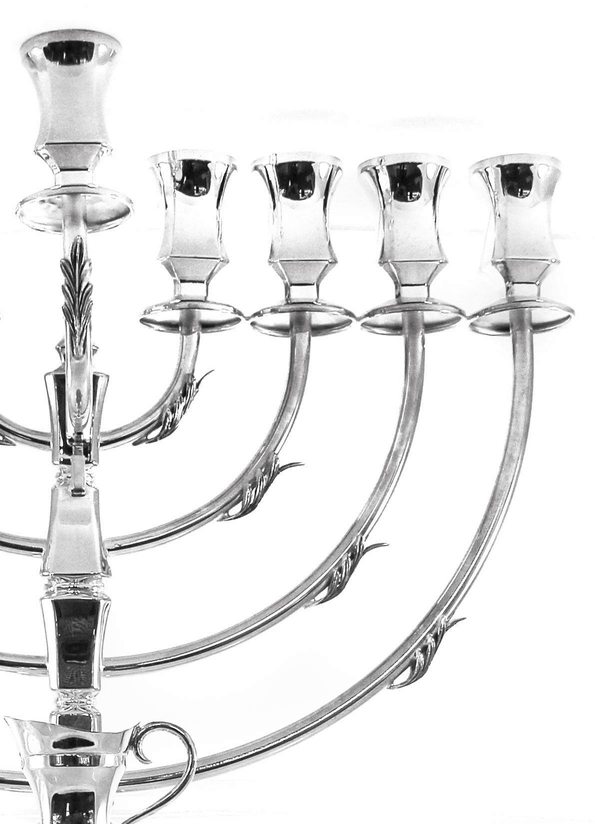 Sterling Menorah In New Condition For Sale In Brooklyn, NY