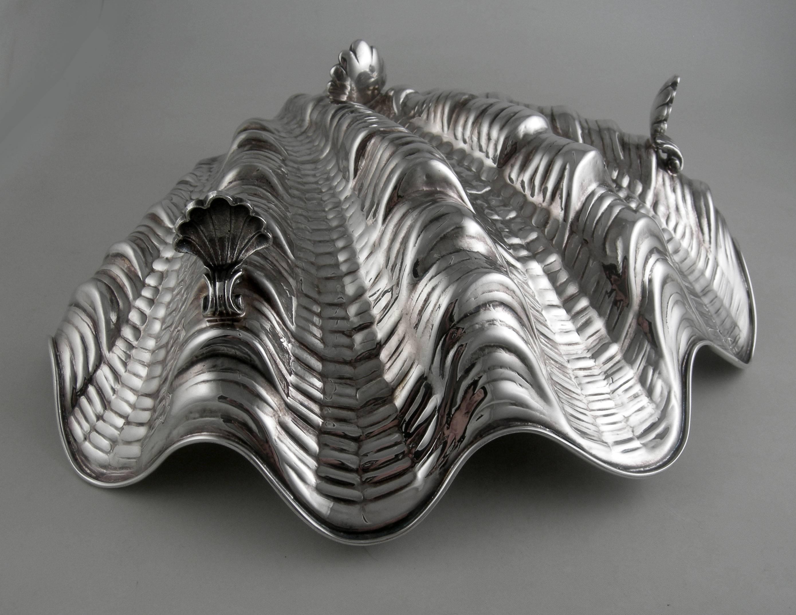 Sterling Messulan Giant Footed Clam Shell Dish 1