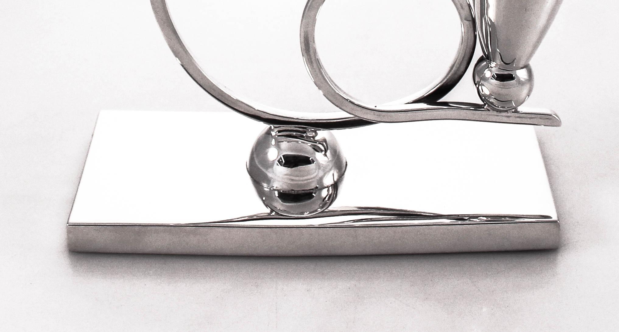 Candelabros de tres brazos Sterling Midcentury mediados del siglo XX en venta