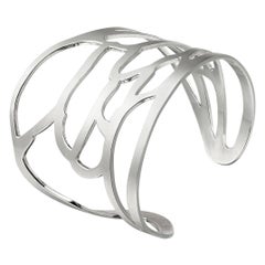 Sterling Minimalist Silver Bee Wing Cuff Bracelet