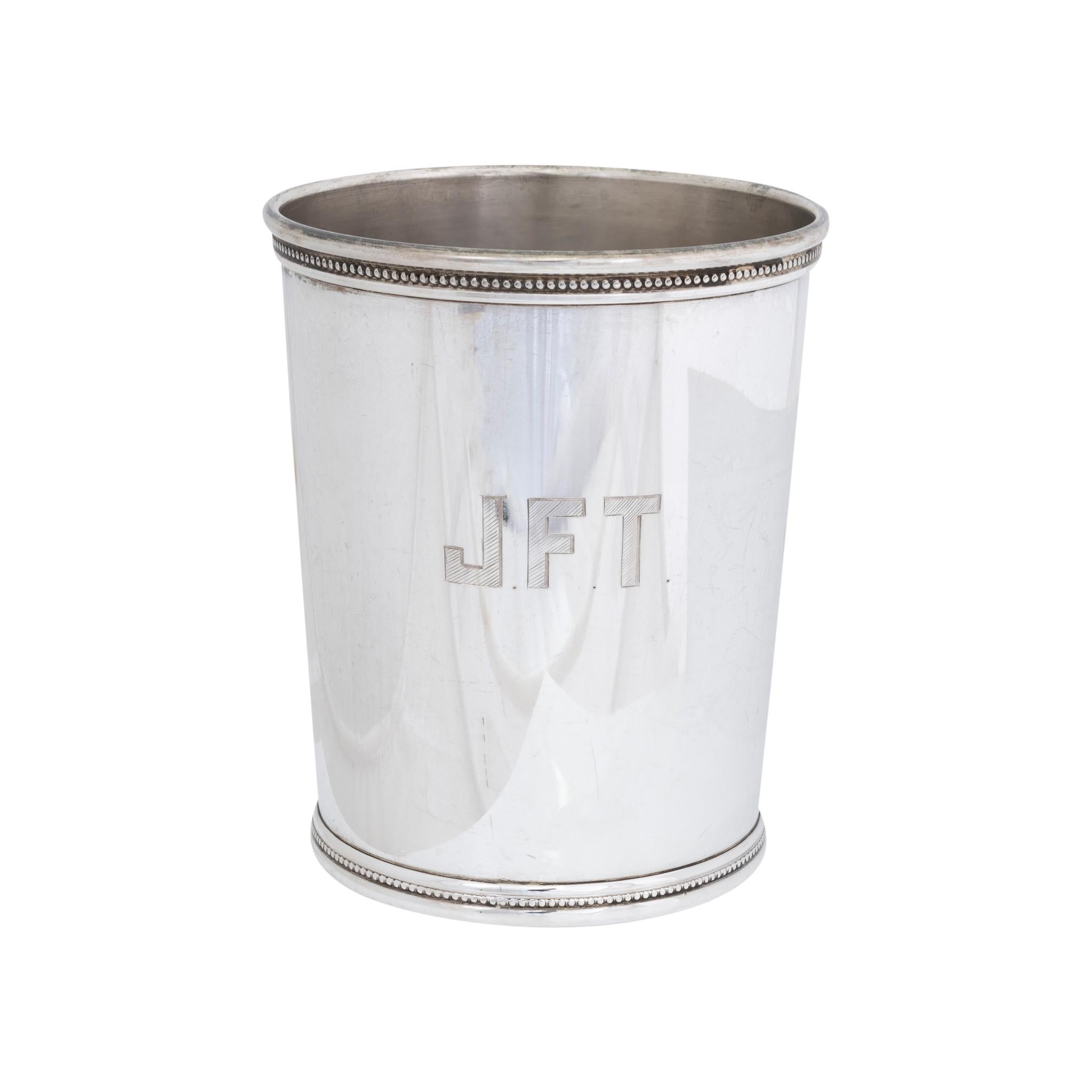 Women's or Men's Sterling Mint Julep Cups and Tray For Sale