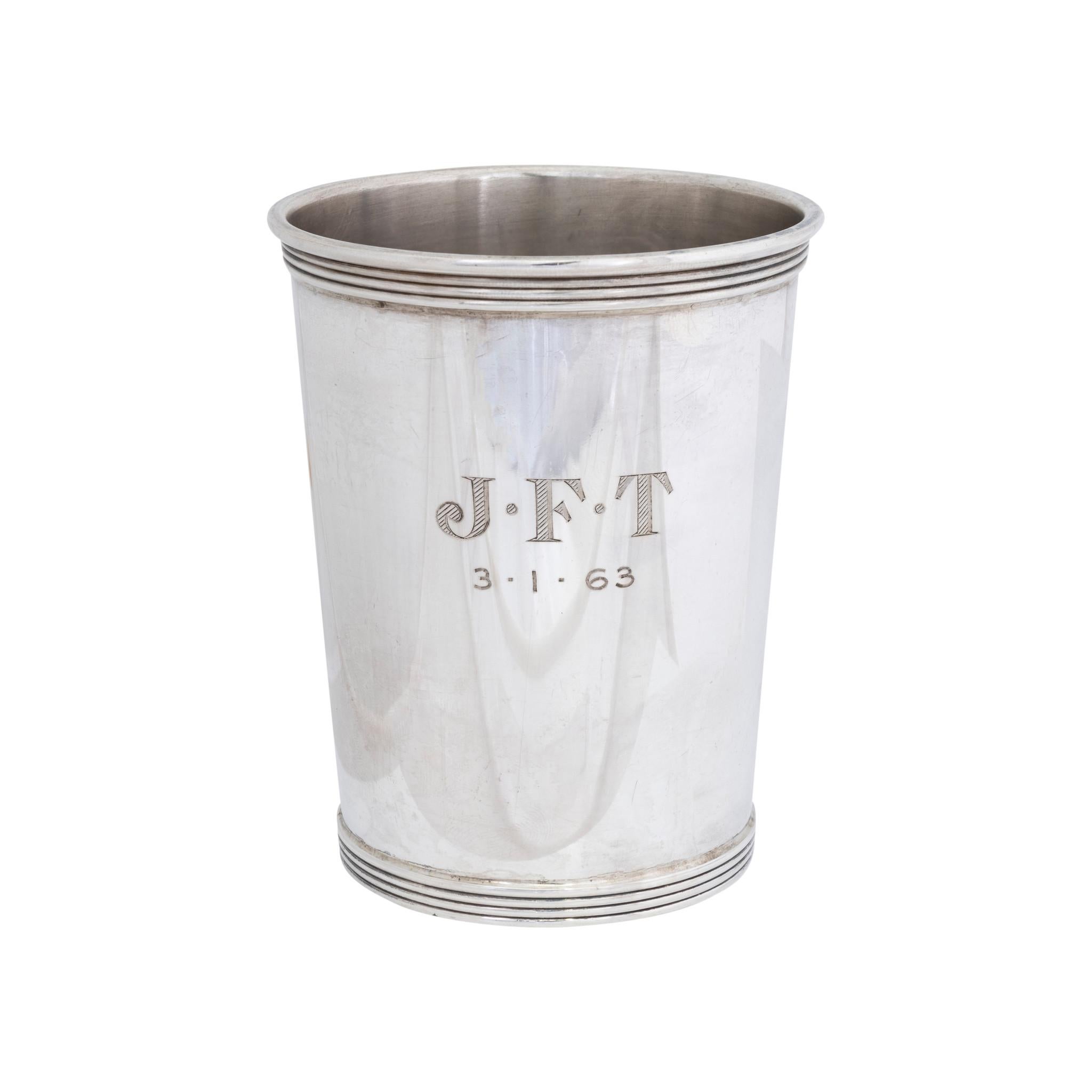 Sterling Mint Julep Cups and Tray For Sale 1