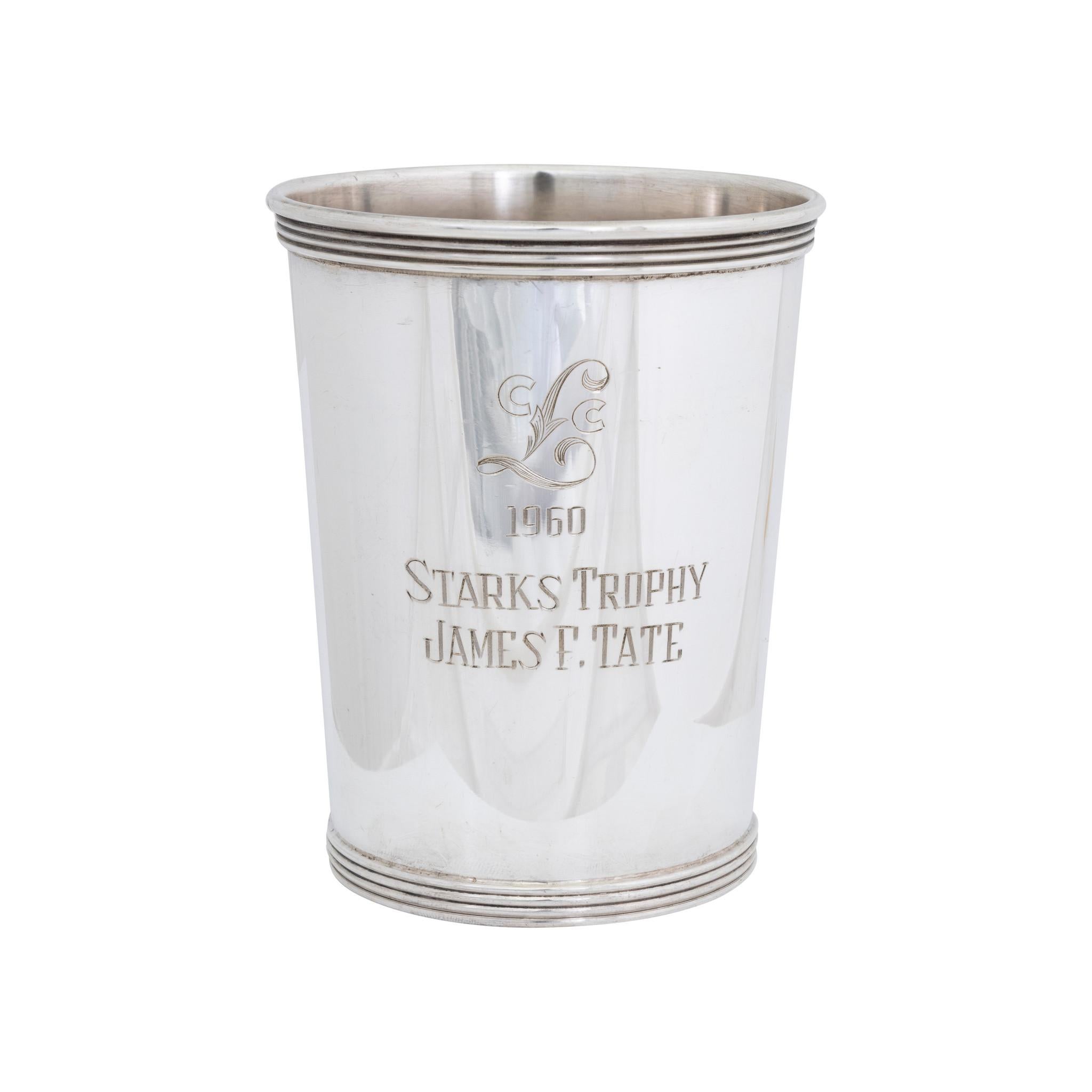 Sterling Mint Julep Cups and Tray For Sale 3