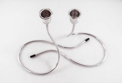 Modernistische Kerzenständer aus Sterlingsilber