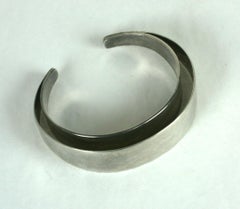 Sterling Modernist Double Bangle Cuff, Celia Sebiri