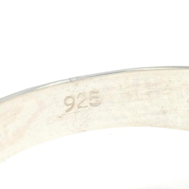 Sterling Moonstone Crescent Moon Band - 925 Round Cabochon .70ct Celestial Ring For Sale 2