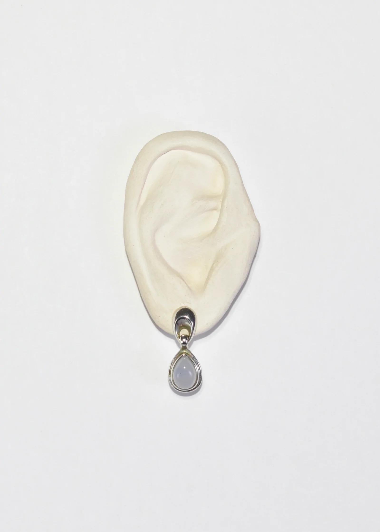 Sterling Moonstone Earrings In Good Condition In Richmond, VA