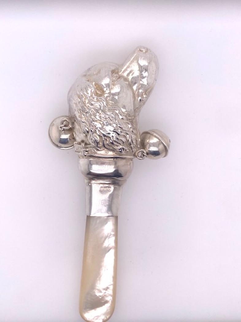 antique sterling silver baby rattle