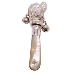 Sterling and Mother of Pearl Baby Rattle